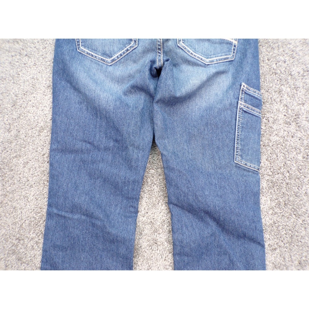 Ariat Rebar Mid Rise Straight Jean Womens Sz 27L Blue Cargo Pockets Pants - Picture 10 of 16